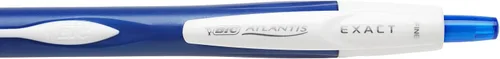 Vista 5 de BIC Atlantis pluma retráctil exacta, punta fina (0.7 mm), Azul 3 Count