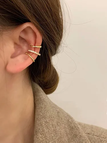 Vista 5 de Ear Cuffs Sin Perforación Aretes de Oreja para Mujeres Hipoalergénicos con Clip Aretes Falsos Envolventes para Cartílago Joyería Linda Cosas de Moda