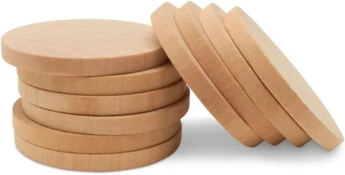 Vista 12 de Círculos de Madera 2 x 1/4 Pulgada Discos de Madera - 25 Piezas Listos para Pintar y Decorar - Quema de Madera - Fabricación de Joyas, Manualidades