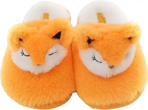 Vista 3 de Millffy Pantuflas de unicornio de peluche para mujer, diseño de conejo, zapatos de conejo, para interiores, hogar, dormitorio, pantuflas Fox Head