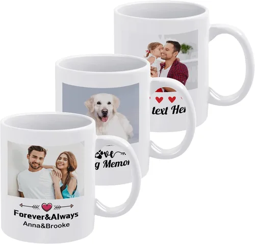 Vista 18 de Taza de café personalizada con diseño de taza de café personalizada con texto fotográfico y logotipo, regalos personalizados de Navidad para hombres