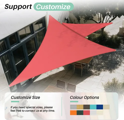 Vista 29 de SunnyRoyal Toldo parasol triangular de 8 x 8 x 8 pies con bloqueo UV, para patio, jardín, piscina (turquesa)