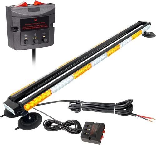 Vista 9 de ASPL Luces estroboscópicas de advertencia de emergencia de 49.2 pulgadas, 102 luces LED intermitentes impermeables de alta intensidad con 28 imanes