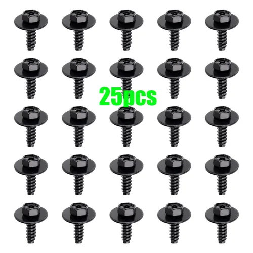 Vista 4 de 25pcs M5-0.071 x 0.630 in Phillips cabeza hexagonal Sems Tornillos para 9CF6-00-516B Mazda 9CF600516B