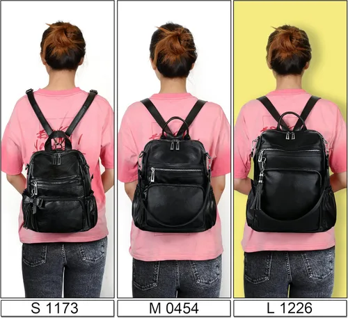 Vista 3 de UTO Mochila de cuero vegano para mujer, diseño de moda, convertible con borla, para viajes, con borla