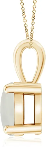 Vista 2 de Angara Collar con colgante de solitario de piedra lunar natural para mujeres, niñas en oro macizo de 14 quilates, plata de ley Regalo de joyería