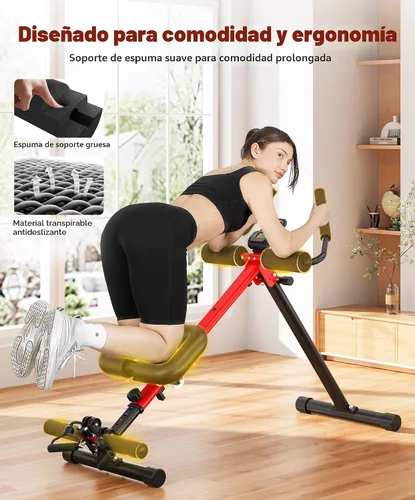 Vista 3 de Yoleo Máquinas de abdominales y remo 2 en 1 para el hogar, equipo de entrenamiento de abdominales plegable, máquina de entrenamiento abdominal