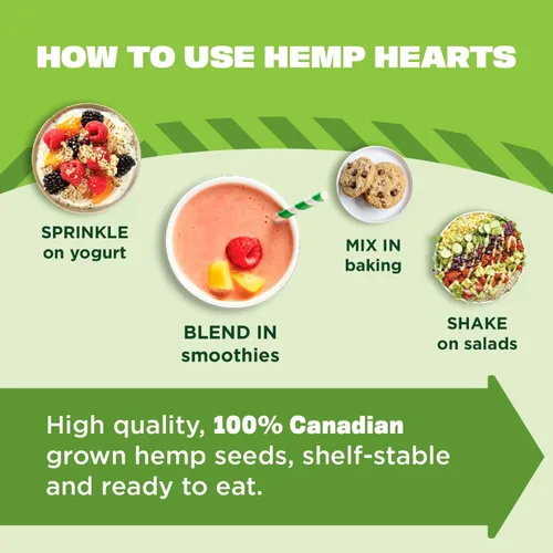 Vista 5 de Manitoba Harvest Hemp corazones de semillas de cáñamo 10 g Plant-Based Protein and 12 g Omegas 3 and 6 per 30 g Serving, Easy to Digest with 9