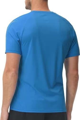 Vista 3 de MoFiz Camisas de protección solar UPF 50+ UV para hombre, camiseta de natación de manga corta, camiseta de pesca para hombre, playa al aire libre