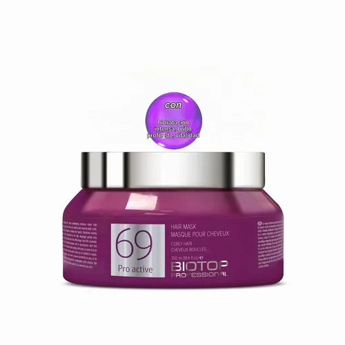 Vista 2 de Biotop Professional 69 Pro Active Hair Mask para tipos de cabello rizado y ondulado, 11.8 oz