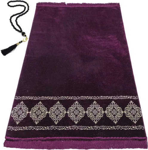Vista 11 de Modefa Alfombra de oración islámica turca, grande y ancha, de terciopelo suave, Janamaz, cómoda alfombra de oración musulmana para hombres