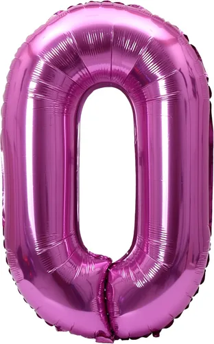 Vista 103 de YPSelected Globo de aluminio grande de 32 pulgadas con número de helio, cumpleaños, boda, fiesta, 0-9 (azul bebé, 0)