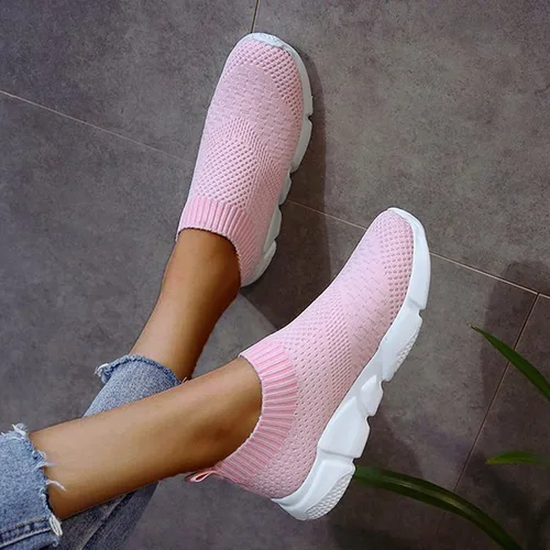 Vista 3 de JWSVBF Cute Sneakers for Women Trendy Knit Mesh Women Comfortable Sandals Wide Wedge Casual Shoes Unisex Fashion Summer