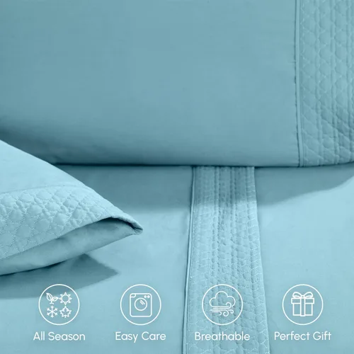 Vista 9 de Elegant Comfort Lujoso juego de sábanas acolchadas de 4 piezas, caja de regalo, calidad egipcia de 1500 hilos, suave, resistente a las arrugas