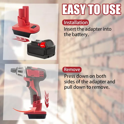 Vista 2 de TPDL 18V a 12V para adaptador de batería Milwaukee, para convertidor M18 a M12 Uso para herramientas de 12V