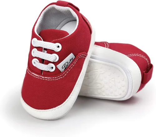 Vista 2 de BENHERO Baby Boys Girls Canvas Toddler Sneaker Anti-Slip First Walkers Candy Shoes 0-24 Months 12