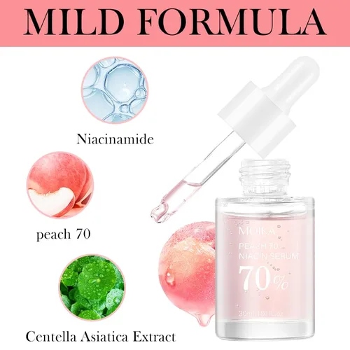 Vista 3 de Peach 70 - Suero de niacinamida, suero facial hidratante, suero facial para piel grasa, limpieza diaria para mujeres (1.0 fl oz)