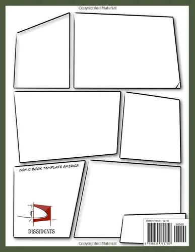 Vista 2 de Comic Book Template Blank Comic Book Variety of Templates 3- 6 White Panel Creased Paper Backgroung Without Bubbles - Heroes Comic Template Book