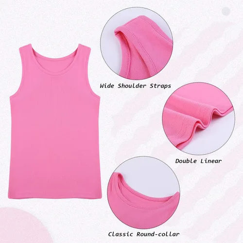 Vista 3 de Cooraby 5 piezas de camisetas sin mangas para danza, espalda cruzada, para ballet, gimnasia, ropa de baile
