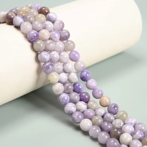 Vista 4 de JM Design Multi lavanda jade liso cuentas redondas tamaño 0.315 in 15.5 '' hebra para la fabricación de joyas