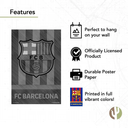 Vista 3 de Desert Cactus FC Barcelona - Póster de fútbol de fútbol de 24 x 36 pulgadas, decoración oficial para fanáticos (24 x 36, estilo C)