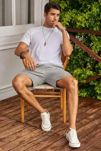Vista 7 de JMIERR Men's Casual Shorts - Cotton Drawstring Summer Beach Stretch Twill Chino Golf Shorts
