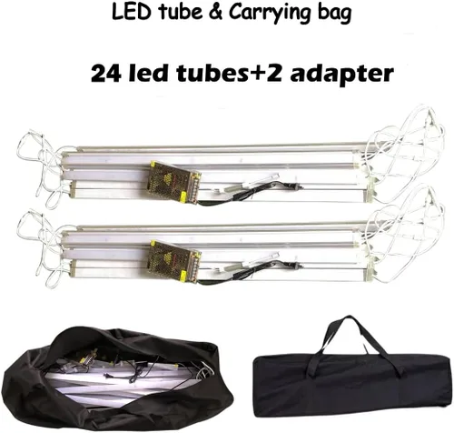 Vista 8 de Cabina de fotos inflable 360 con 24 piezas de tubo de luz LED y ventilador de aire para cabina de fotos telón de fondo para fiesta, boda, cumpleaños