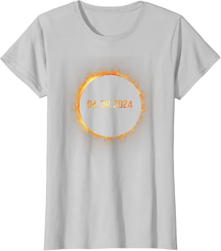 Vista 20 de Totality 04.08.24 Total Solar Eclipse 8 de abril de 2024 Eclipse Camiseta, Negro, S