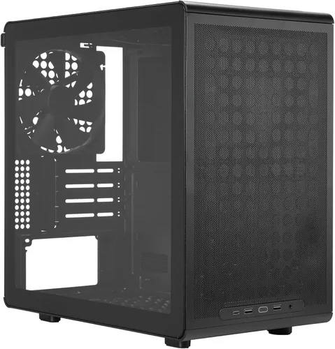 Vista 19 de Cooler Master MasterBox Q300L Torre Micro-ATX con filtro de polvo de diseño magnético, panel lateral acrílico transparente, E/S ajustable y flujo