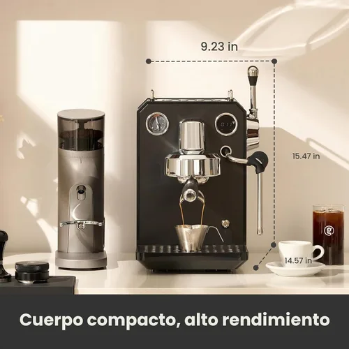 Vista 2 de Gemilai G3006A - Máquina de café expreso, cafetera de café frío y caliente para el hogar con control de temperatura PID doble, pantalla doble, bomba
