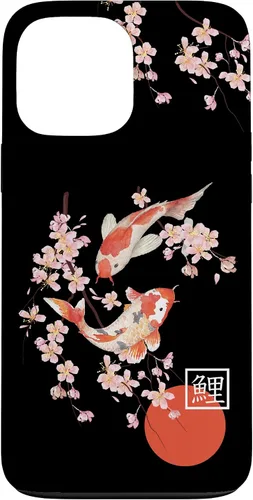 Vista 24 de Cherry Blossom Koi Carp Fish Japanese Sakura Graphic Art Case for iPhone 17