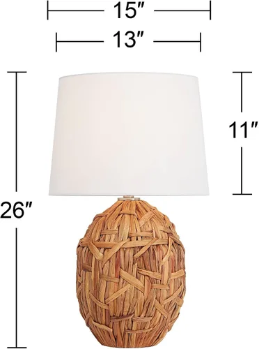 Vista 4 de 360 Lighting Nantucket - Juego de 2 lámparas de mesa rústicas de 26 pulgadas de alto, estilo casa de campo, estilo rústico natural, sala de estar