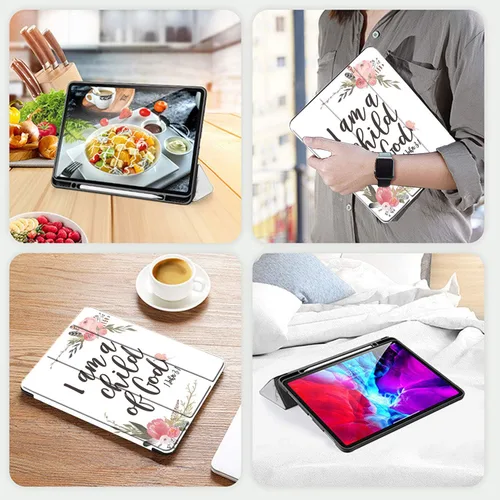 Vista 6 de Funda para iPad Pro de 12.9 de 4ª generación 2020 y 2018, soporte para lápiz con función de apagado automático/encendido automático, funda