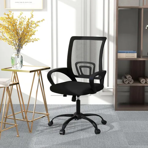 Vista 2 de Bonzy Home Juego de 2 sillas ergonómicas de oficina, sillas de sala de conferencias con ruedas, silla de escritorio de malla para computadora