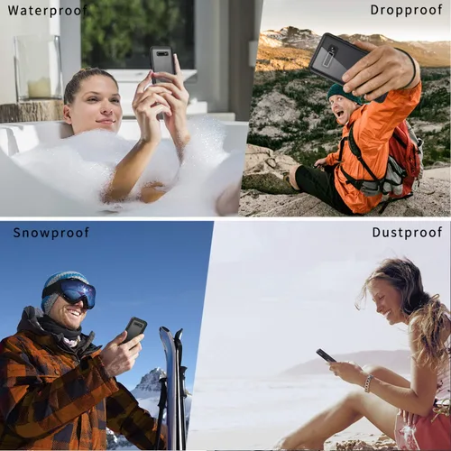 Vista 12 de Lanhiem Funda para Samsung Galaxy S10+ Plus, IP68 impermeable a prueba de polvo con protector de pantalla integrado, carcasa protectora resistente a