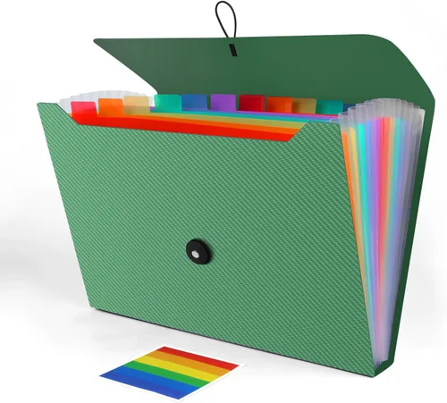 Vista 12 de Organizador de archivos de acordeón, carpeta de archivos expandible para clasificar documentos y papeles, organizador de almacenamiento de archivos