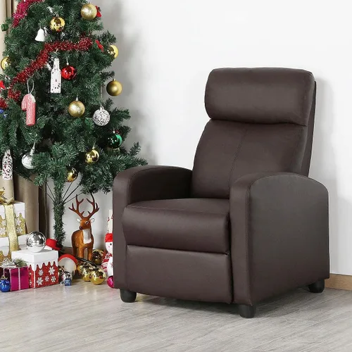 Vista 9 de Yaheetech Silla reclinable con 3 ángulos ajustables, color marrón (paquete de 2)