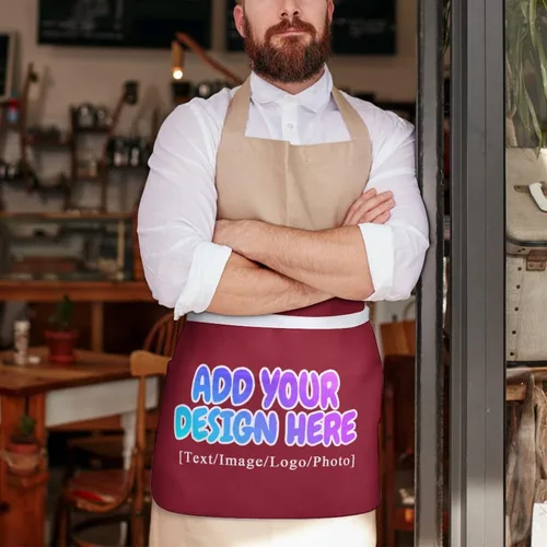 Vista 177 de AXKEUDO Delantal personalizado con bolsillos, delantales de cintura para camarera para cocinar en casa, restaurante, servir trabajo