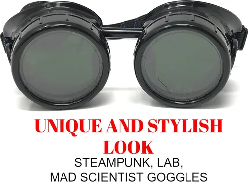Vista 4 de Steampunk Mad Scientist - Gafas de protección para los ojos, estilo de soldadura