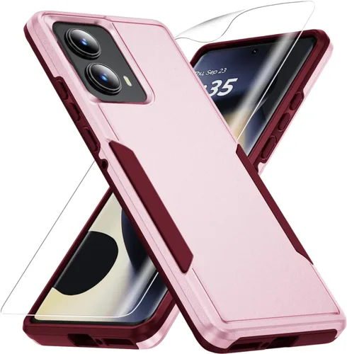 Vista 24 de Funda para Moto G 5G 2022, con protector de pantalla [prueba de caídas de grado militar], funda protectora resistente de servicio pesado robusto a
