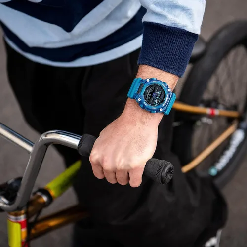 Vista 9 de G-Shock GA900SKL-2A Sound Waves Skeleton Series Reloj, verde azulado, Azul, Moderno