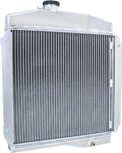 Vista 6 de Radiador para Jeep CJ5 CJ6 Willys 2.2L L4 3.7L V6 3.8L 4.2L L6 Gas 1955-1971, Radiador de aluminio completo de 3 filas + cubierta / ventilador + kit