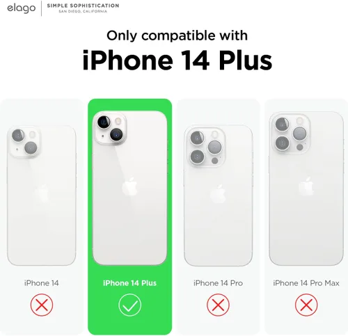 Vista 2 de elago - Funda de silicona líquida prémium para iPhone 14 Plus Full Body Protective Cover, Shockproof, Slim Phone Case, Anti-Scratch Soft