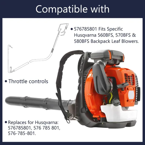 Vista 3 de 576785801 Reemplazo del cable del acelerador para Husqvarna 576 785 801 576-785-801 apto para sopladores de mochila 560BTS 570BTS 580BTS