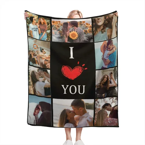 Vista 15 de Manta personalizada con texto fotográfico, manta de imagen personalizada para bebé, madre, padre, adultos, amigos, amantes, regalo personalizado