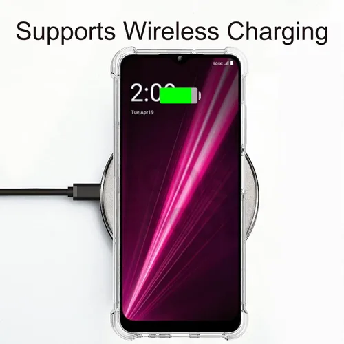 Vista 4 de Osophter Funda para Revvl 6 Pro 5G, transparente con protector de pantalla, TPU absorción de golpes, flexible para teléfono celular T-Mobile T Phone