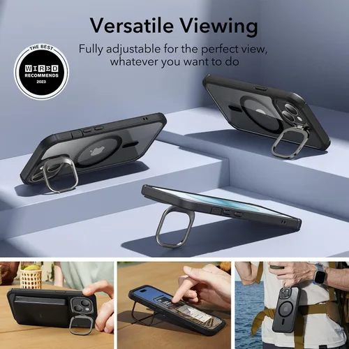 Vista 7 de ESR Funda para iPhone 15 con soporte, compatible con MagSafe, funda de cuerpo completo a prueba de caídas de grado militar con protector de pantalla