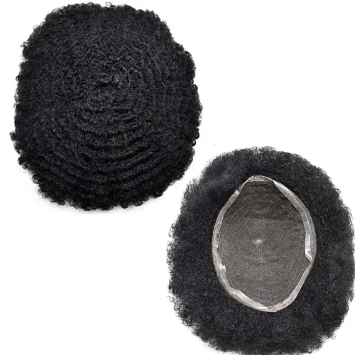 Vista 16 de Afro - Toupee - Toupee para hombre, encaje suizo, rizado, para hombres negros, hombres afroamericanos, todos los encajes, sistemas de reemplazo