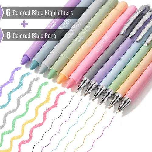 Vista 2 de Mr. Pen - Marcadores y bolígrafos bíblicos sin derrame, paquete de 12, marcadores de gel, bolígrafos para la Biblia sin traspaso Bible-Safe Gel