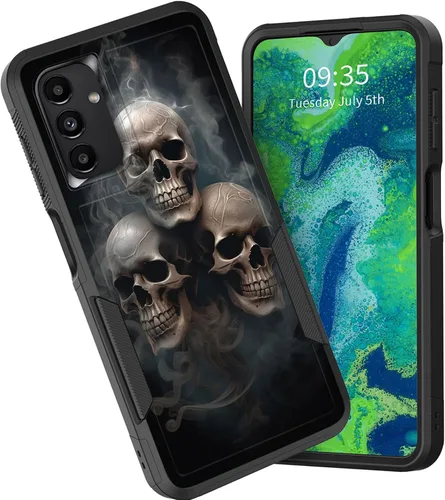 Vista 41 de Funda protectora para Galaxy A13 5G, doble capa híbrida resistente a prueba de golpes, policarbonato duro, silicona suave, TPU, funda protectora